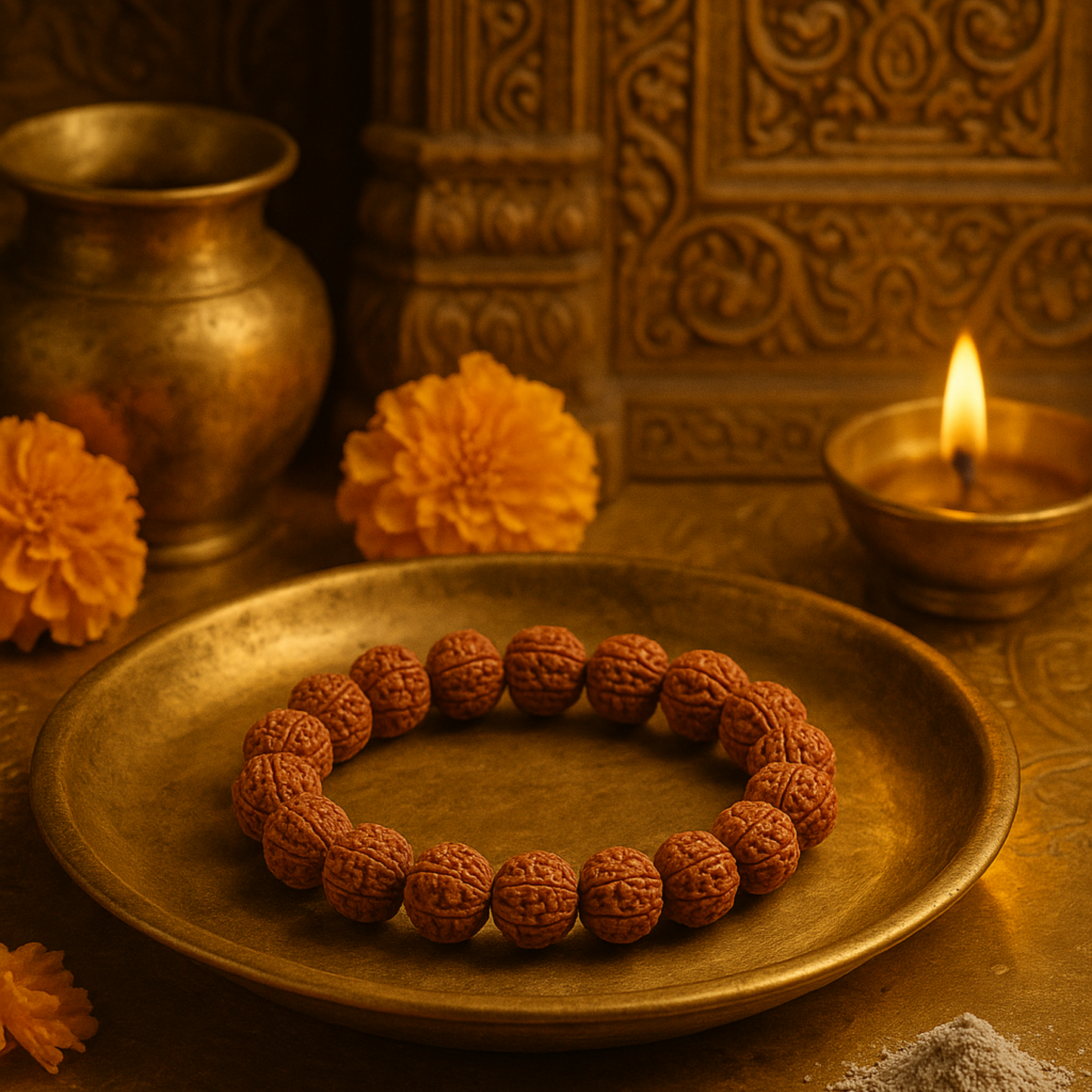 5-Mukhi Rudraksha Bracelet – Blessed at Mahamrityunjaya Mandir, Varanasi