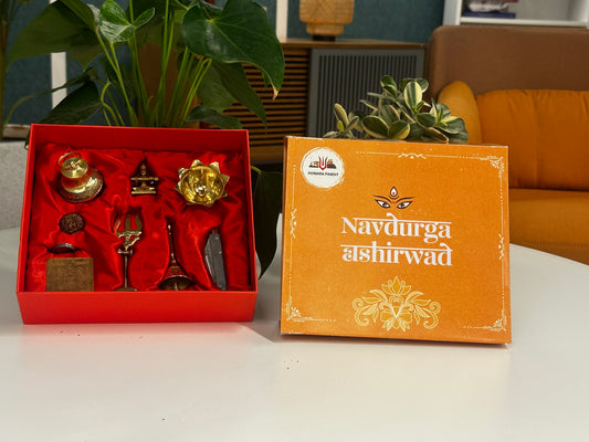 Navdurga Ashirwad Box (Pure Brass) – Receive the Divine Blessings of Navdurga at Home