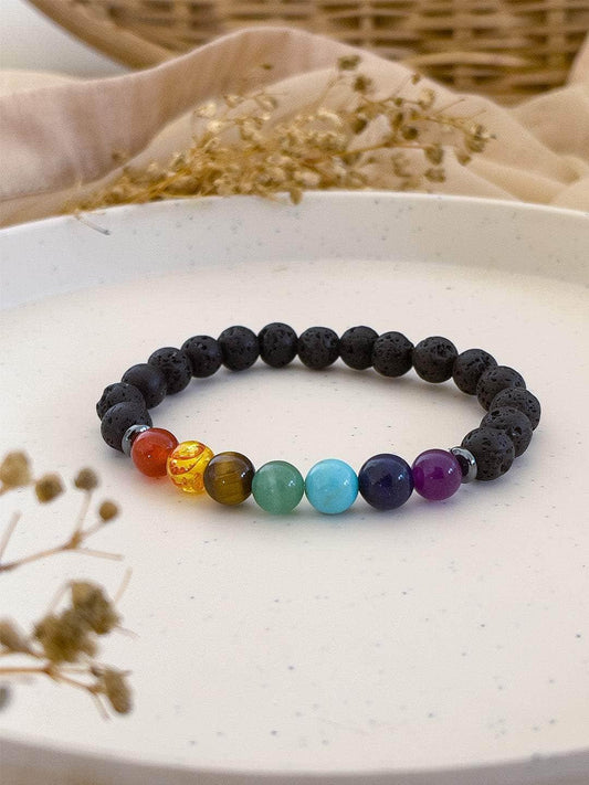 Lava Chakra Bracelet – Grounding Strength Meets Chakra Balance 🌋🌈